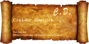 Czeider Dominik névjegykártya